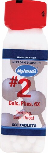 Hyland’s Homeopathic #2 Calcarea Phosphorica Tablets for Teething and Sore Throat Perspective: front