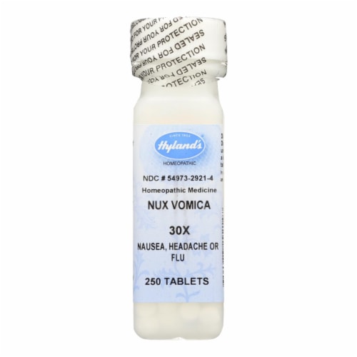 Hyland's Homeopathic Nux Vomica 30x Nausea Headache or Flu Perspective: front
