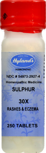 Hyland's Homeopathic Medicine Sulphur Tablets Perspective: front