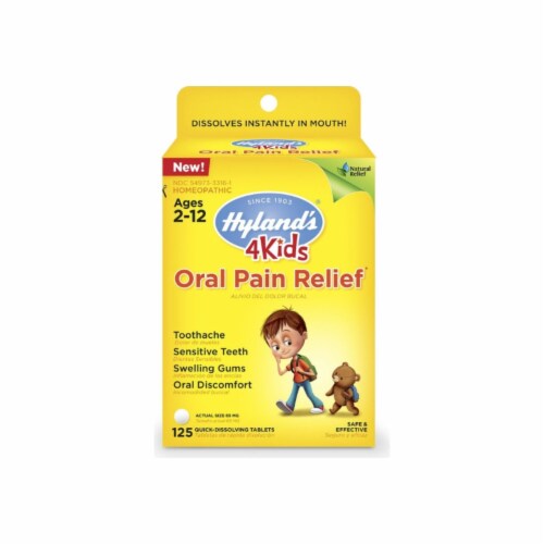 Hyland's® 4 Kids Oral Pain Relief Tablets 65mg Perspective: front