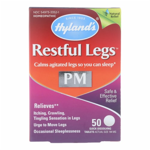 Hyland's™ Restful Legs PM Homeopathic Tablets Perspective: front