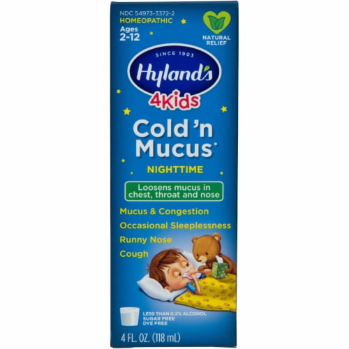 Hyland's 4 Kids Cold 'n Mucus Nighttime Natural Relief Perspective: front