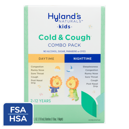 Hyland's Naturals™ Kids Cold & Cough Daytime & Nighttime Combo Pack Perspective: front
