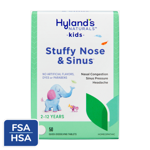 Hyland's 4 Kids Stuffy Nose & Sinus Tablets Perspective: front