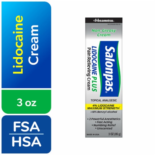 Salonpas® Lidocaine Plus Pain Relieving Cream Perspective: front