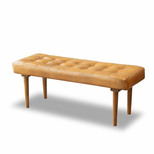 Tan sales upholstered bench