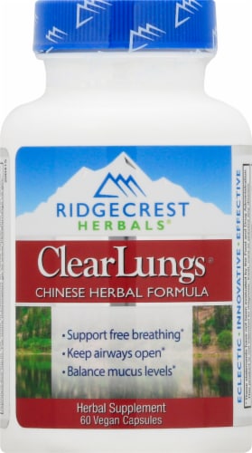 Ridgecrest Herbals Clear Lungs Capsules Perspective: front