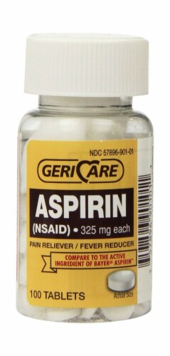 Gericare Aspirin Tablets, 325 Mg, 100 Count Perspective: front
