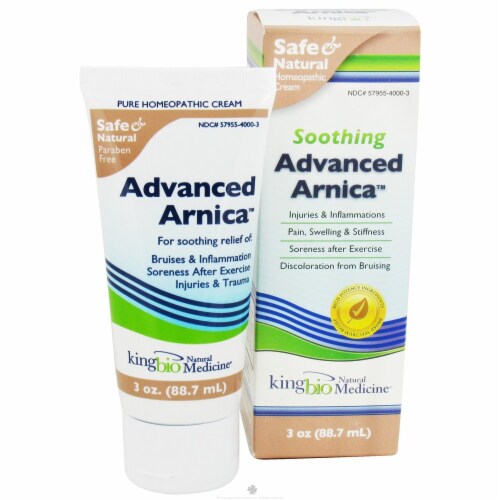 King Bio Soothing Advanced Arnica Homeopathic Cream, 3 Ounces Perspective: front
