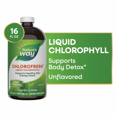 Nature's Way Chlorofresh Skin and Body Detox Chlorophyll Unflavored Liquid Perspective: front