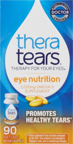 TheraTears® Eye Nutrition 1200mg Omega-3 Softgel Supplement Perspective: front