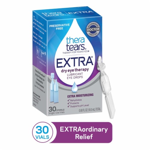 TheraTears Extra Dry Eye Therapy Preservative Free Eye Drop Vials Perspective: front