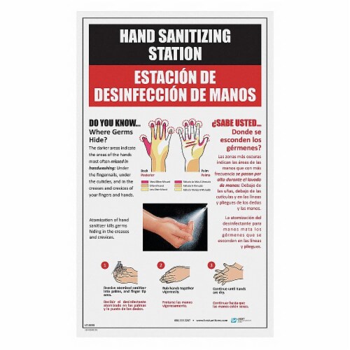 Best Sanitizers Bilingual Hand Sanitizing Poster  LT10008 Perspective: front