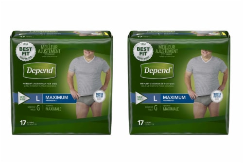 Depend FIT-FLEX Absorbent Underwear for Men, Large (34 Count), 34 Count -  Fry's Food Stores