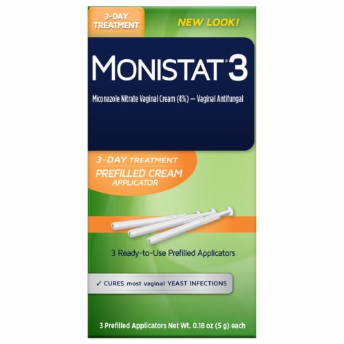 Monistat 3 3-Day Treatment Prefilled Cream Applicator Vaginal Antifungal 3 - 0.18 oz Each Perspective: front