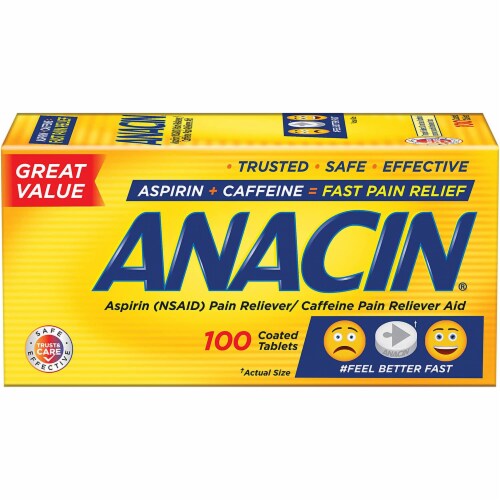 Anacin Aspirin Fast Pain Relief Coated Tablets Perspective: front