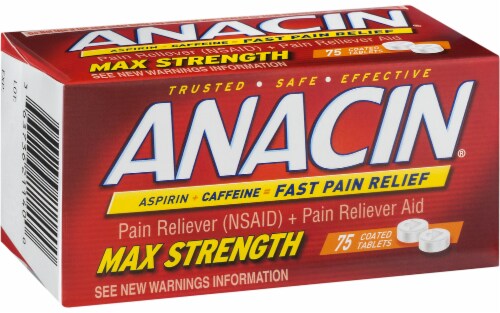 Anacin Max Strength Fast Pain Relief Tablets Perspective: front