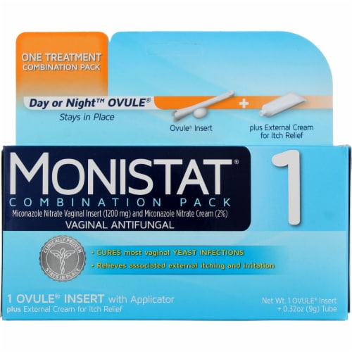 Monistat® Vaginal Antifungal Day or Night™ Ovule® Combination Pack Suppositories Perspective: front