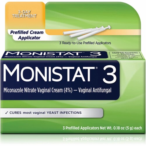 Monistat 3-Day Regular Strength Yeast Infection Treatment Applicators Perspective: front