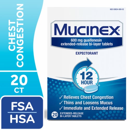 Mucinex Extended-Release Expectorant Tablets Perspective: front