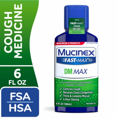 Mucinex Fast-Max DM Cough Suppressant & Expectorant Liquid Perspective: front