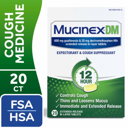 Mucinex DM Expectorant & Cough Suppressant Tablets Perspective: front