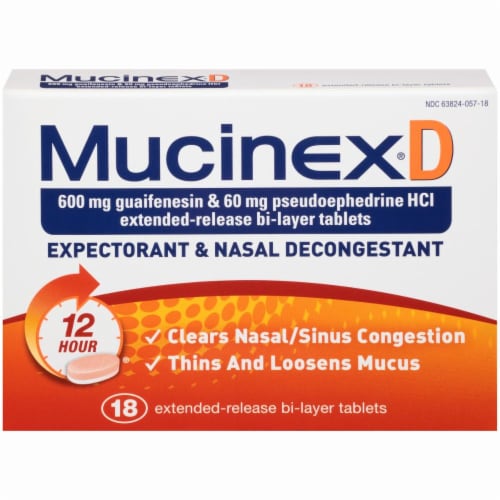 Mucinex D Expectorant & Nasal Decongestant 600mg Tablets Perspective: front