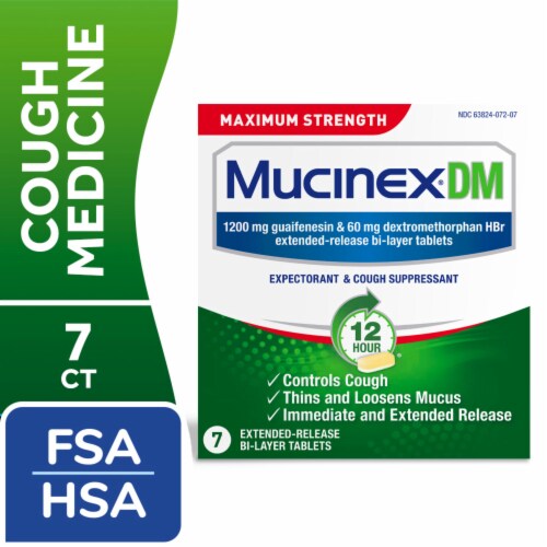 Mucinex DM Maximum Strength Expectorant & Cough Suppressant Tablets Perspective: front