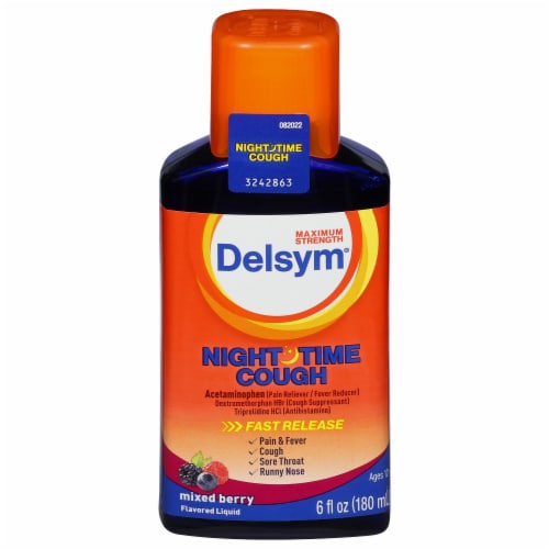 Delsym® Nighttime Cough Liquid Perspective: front