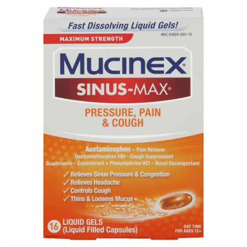 Mucinex Sinus-Max Severe Congestion Liquid Gels Perspective: front
