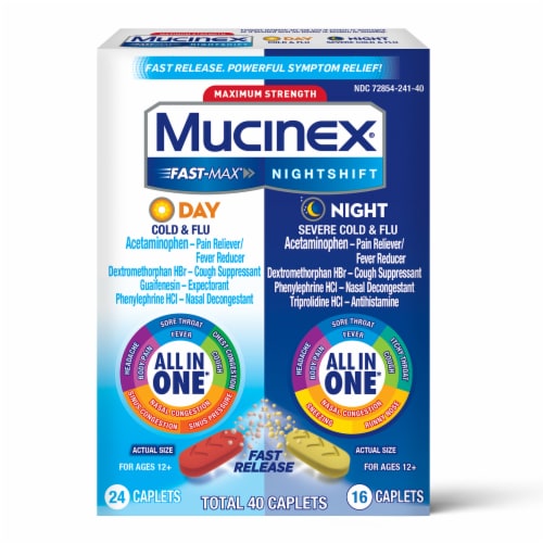 Mucinex® Maximum Strength Cold & Flu Relief Caplets, 40 ct Fry’s Food