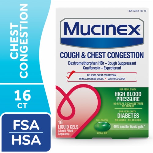 MUCINEX Liquid Gels Cough & Chest Congestion Perspective: front
