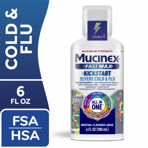 Mucinex Fast-Max Kickstart Severe Cold & Flu Liquid Perspective: front