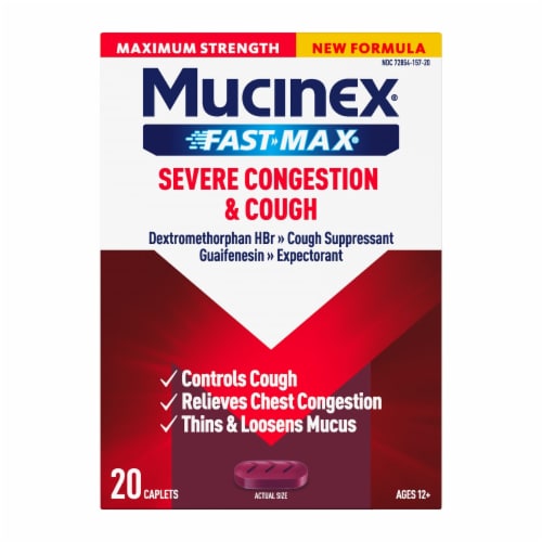 Mucinex® Maximum Strength Fast-Max Severe Congestion & Cough Caplets Perspective: front