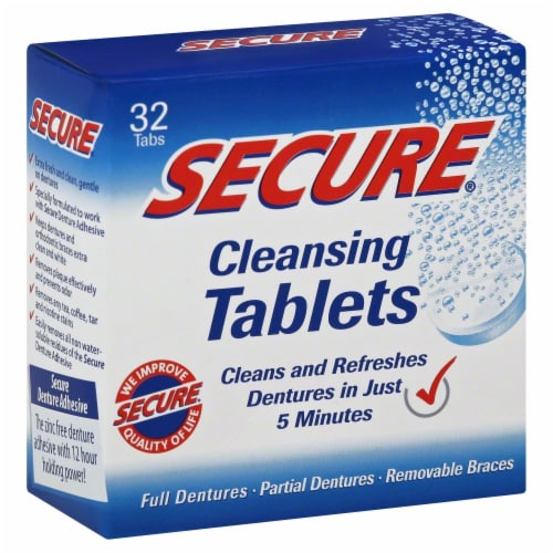 Secure Denture Cleansing Tablets Perspective: front
