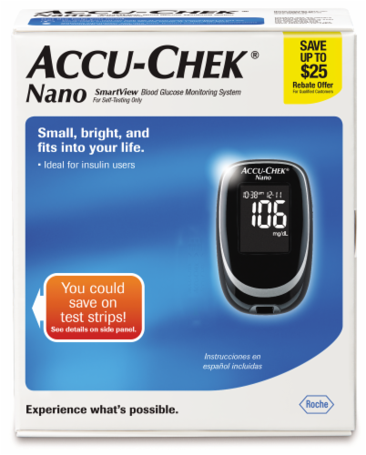 Accu-Chek Nano Blood Glucose Monitoring Kit Perspective: front