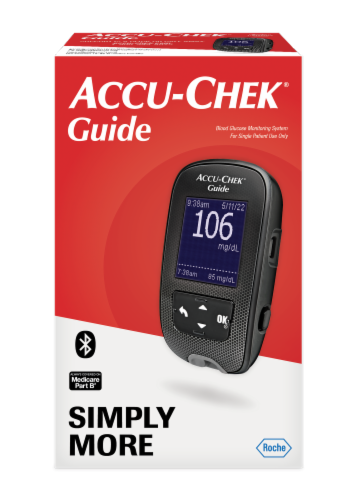 Accu-Chek Guide Blood Glucose Monitoring Kit Perspective: front