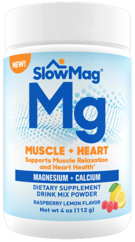 SlowMag® Muscle & Heart Powder With Magnesium + Calcium Perspective: front