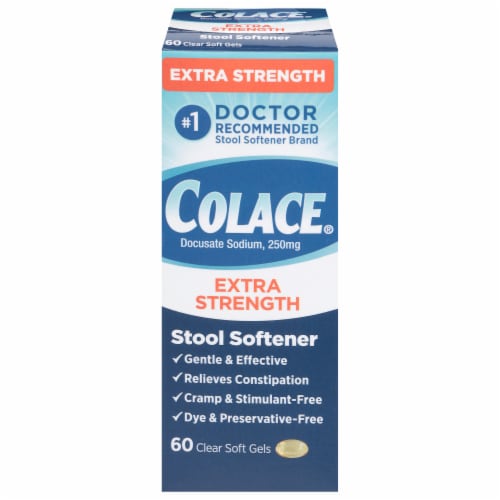 Colace® Extra Strength 250mg Clear Soft Gels Perspective: front