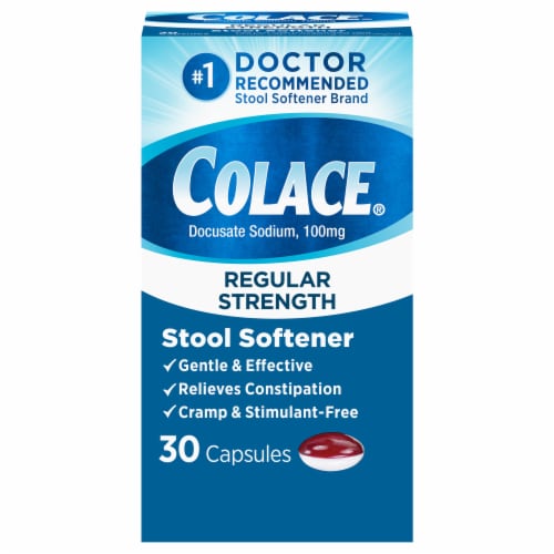 Colace® Stool Softener Capsules 100mg Perspective: front