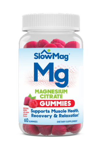 Slow Mag® Mg® Magnesium Citrate Muscle Health + Recovery Gummies Perspective: front