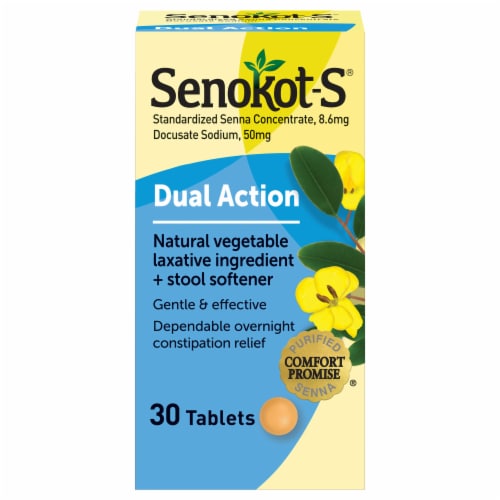 Senokot-S® Dual Action Laxative Tablets Perspective: front