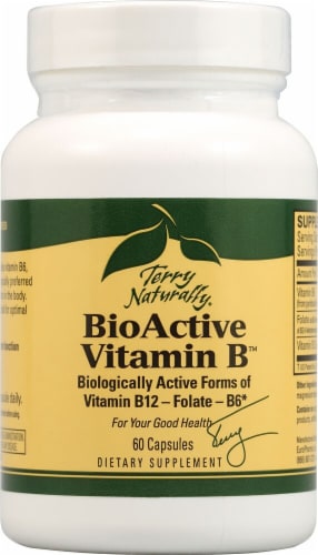 Terry Naturally BioActive Vitamin B Capsules Perspective: front