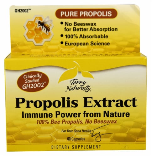 Terry Naturally Propolis Extract Capsules Perspective: front