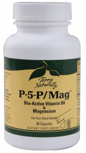 Terry Naturally P-5-P Mag Bio Active Vitamin B6 & Magnesium Caplets Perspective: front