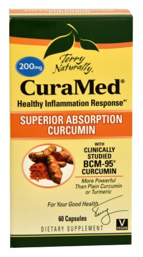 Terry Naturally CuraMed Healthy Inflammation Response Caplets 200 mg Perspective: front