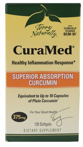 Terry Naturally CuraMed Softgels 375 mg Perspective: front