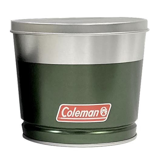 Coleman Green Tin Citronella Candle With Cover Perspective: front