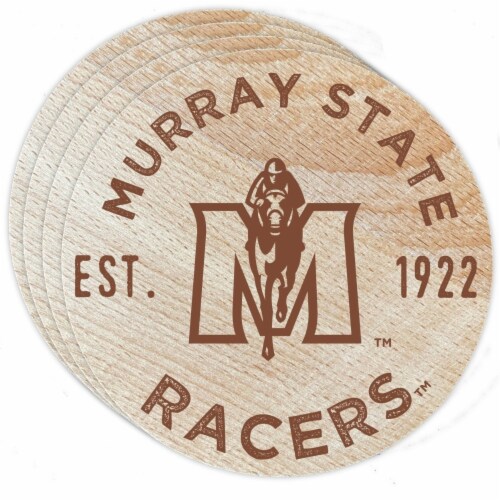 Murray State University Wood Coaster Engraved 4 Pack Perspective: front