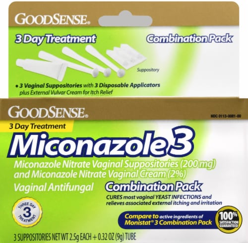 Miconazole 3 Combination Pack, Suppositories with Applicators and